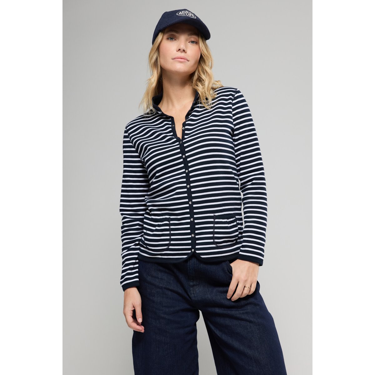 Veste réversible - coton rich navy/blanc, ARMOR-LUX