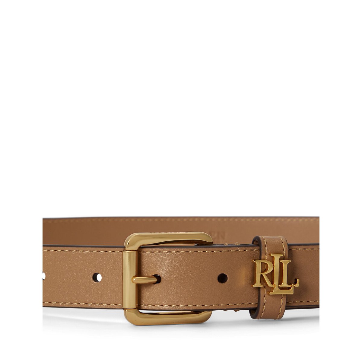 Cintura sottile in pelle cammello, LAUREN RALPH LAUREN
