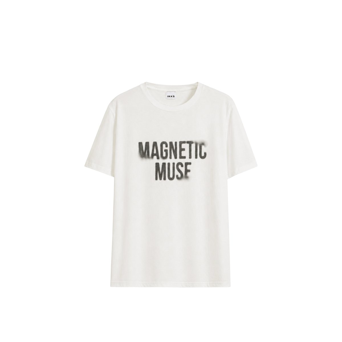 Tee-shirt col rond à message blanc cassé, IKKS