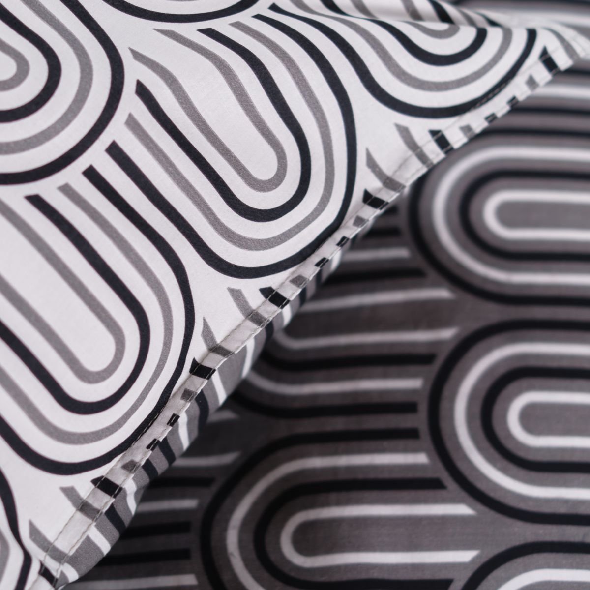 Parure de lit imprimé Graphique coton SUNSHINE SOPHIE blanc, TODAY