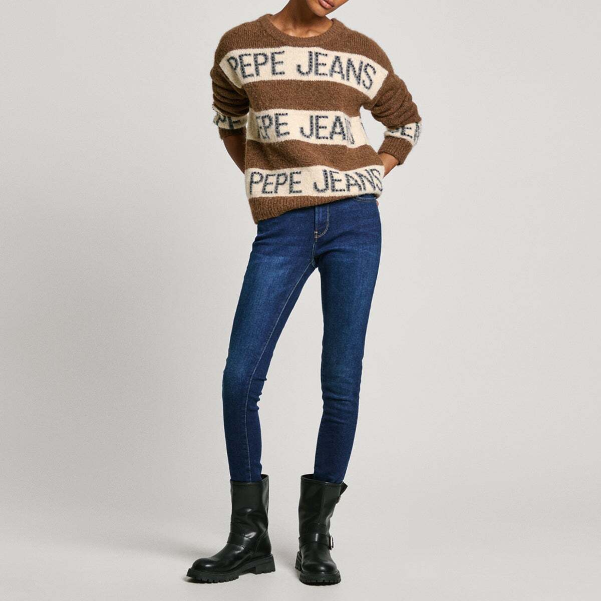 Pull Rayé En Maille Pepe Jeans brun terre, PEPE JEANS