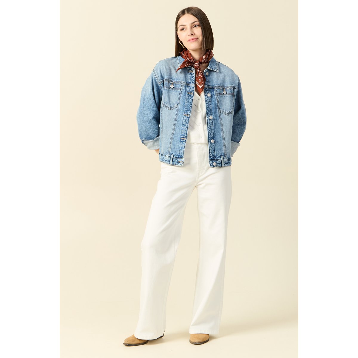 Gilet manches 3/4 blanc, BONOBO