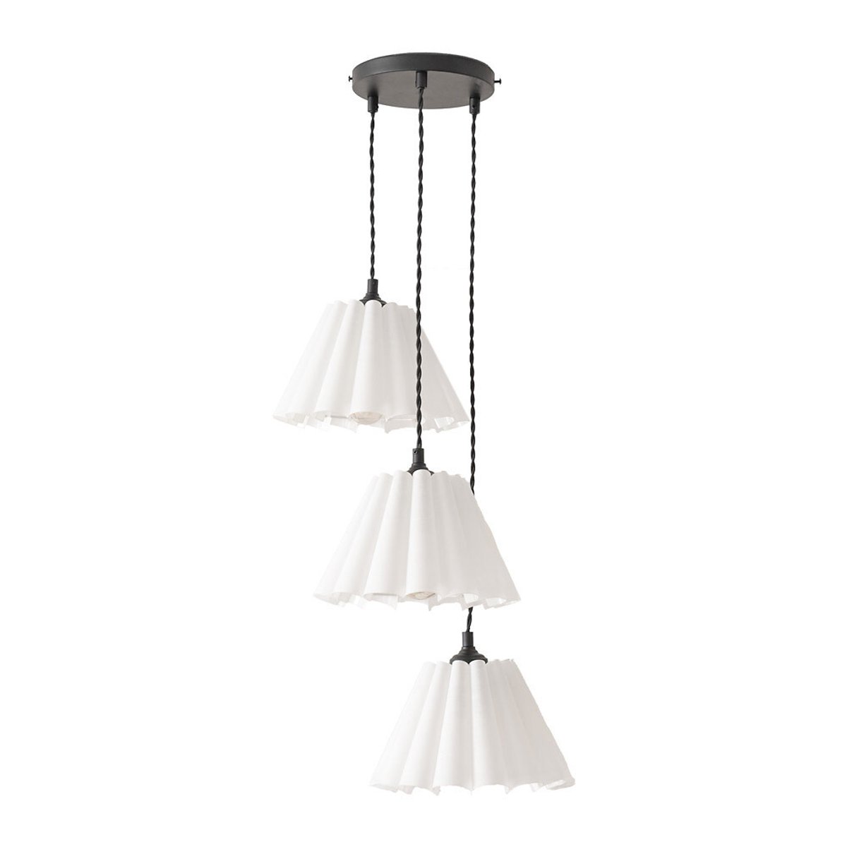 Lottie 3-Light Pleated Shade Cluster Pendant Light black, SO'HOME