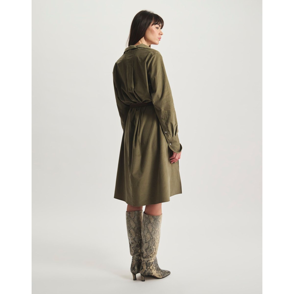 Robe Noella en coton vert, INES DE LA FRESSANGE PARIS