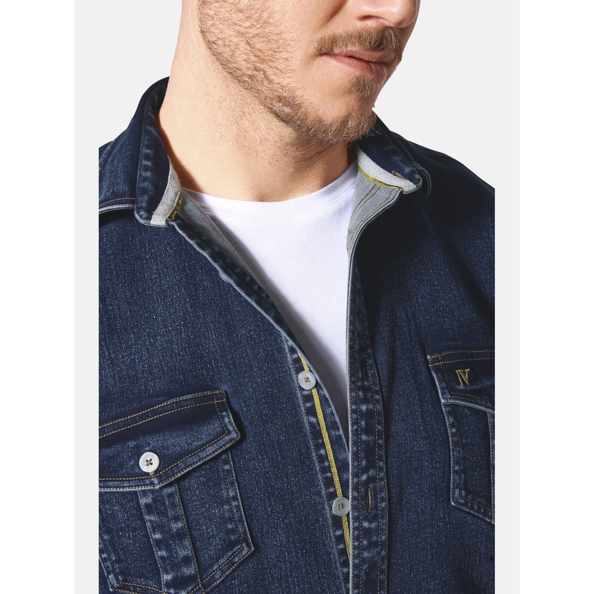 Chemise en jean OLAVIK bleu foncé, JAN VANDERSTORM