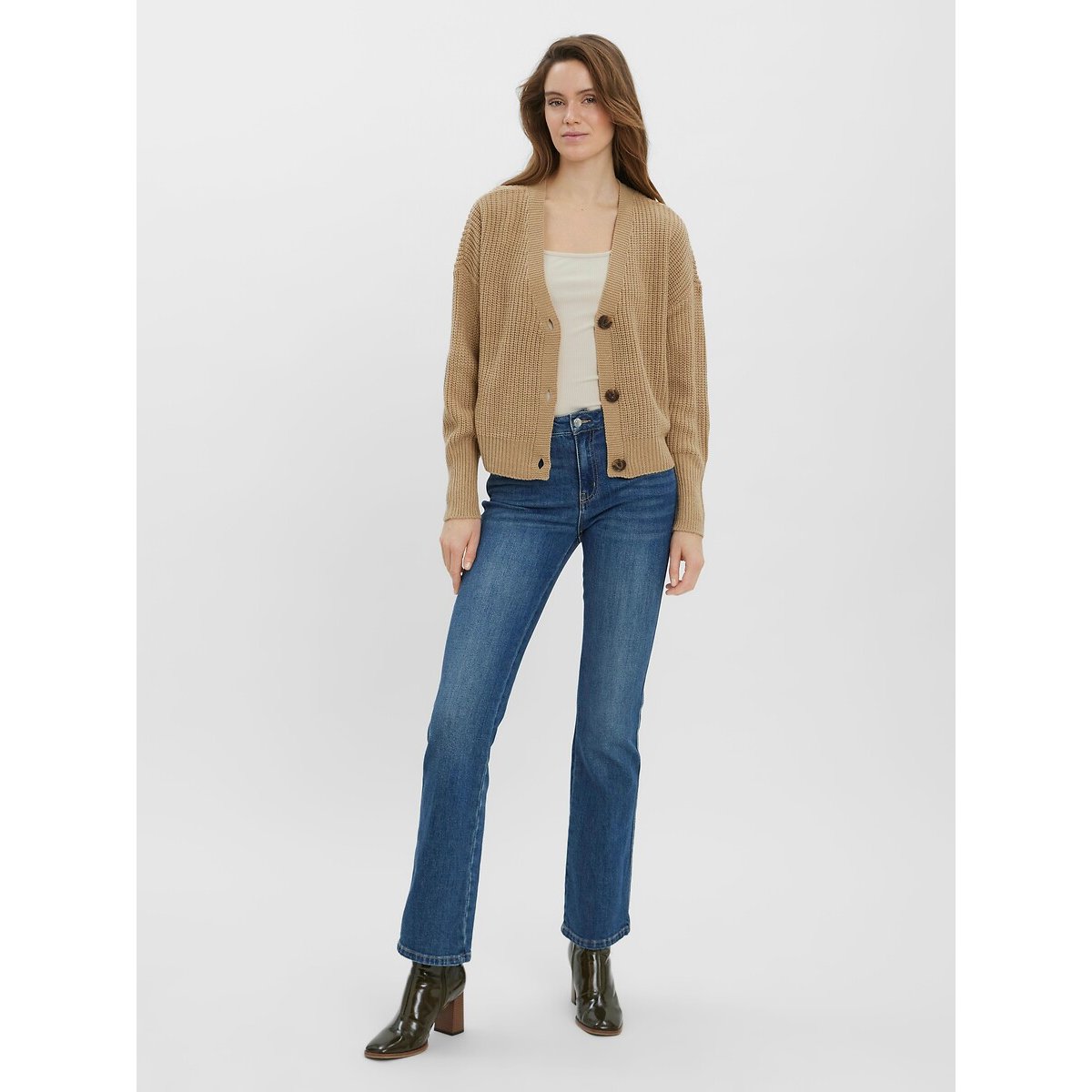 Gilet court boutonné beige, VERO MODA