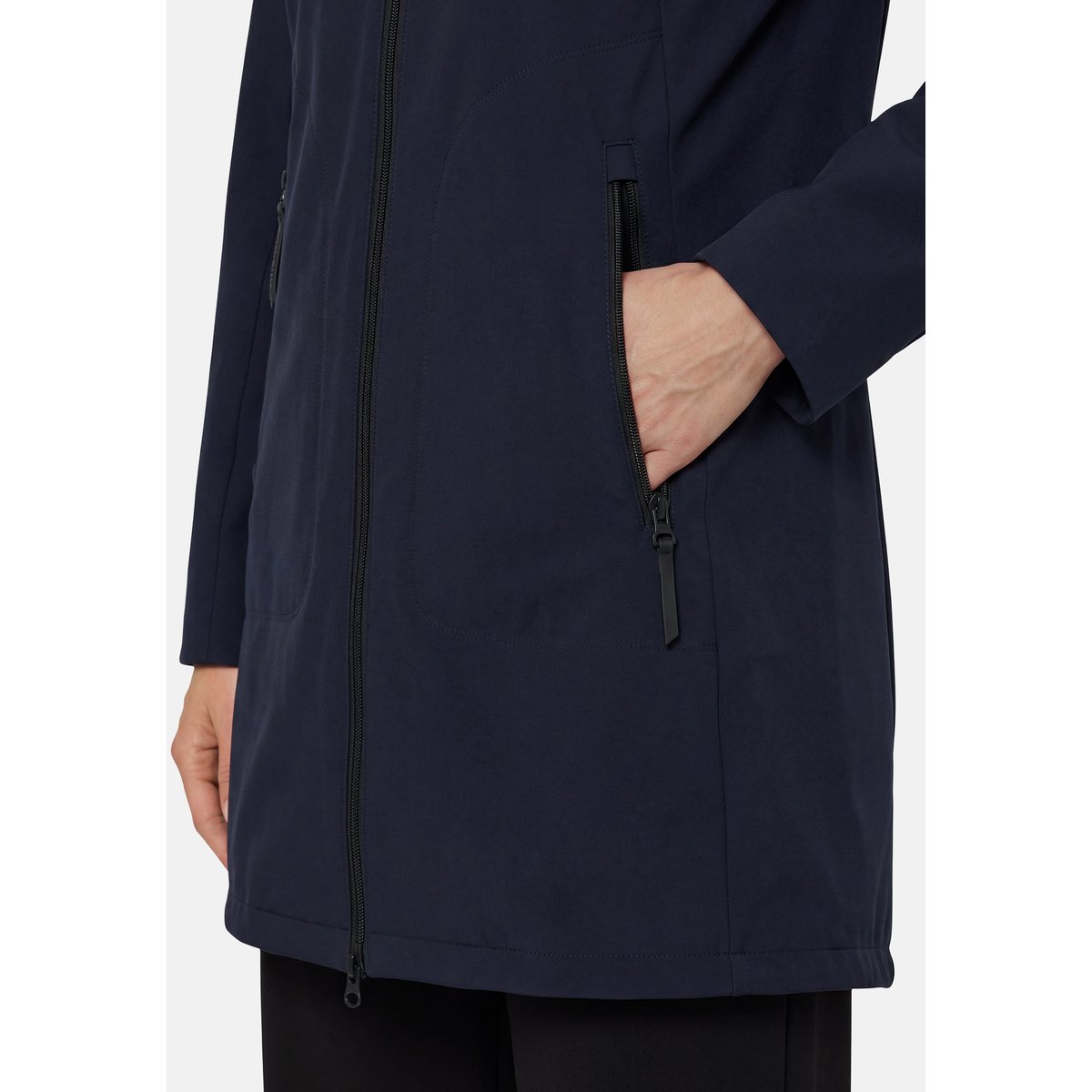 Veste outdoor à capuche amovible bleu foncé, BETTY BARCLAY