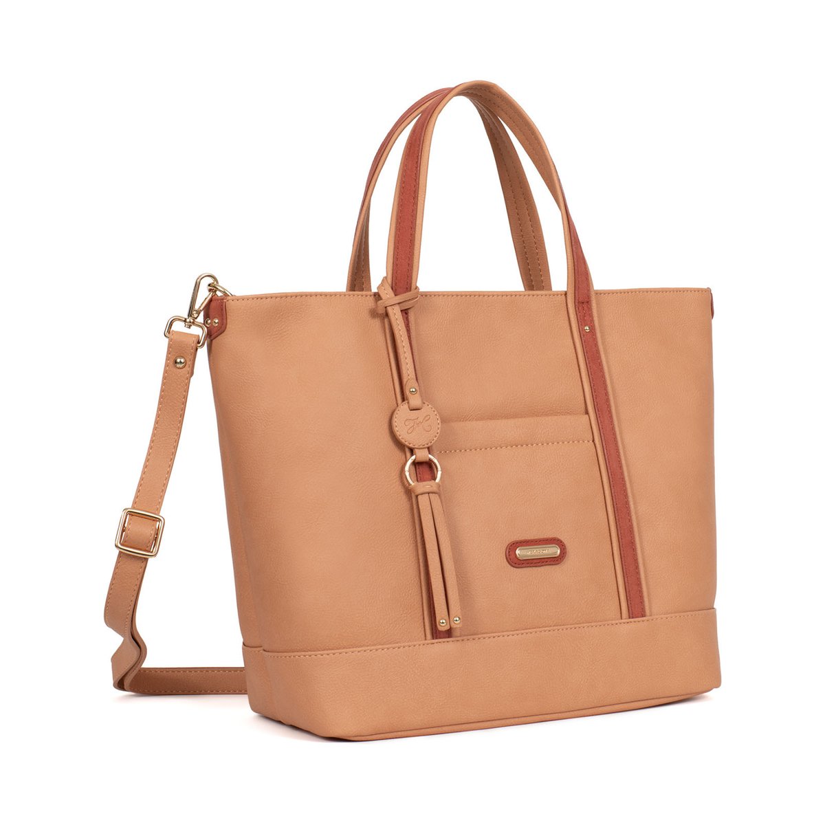 Sac cabas porté main MOLY peche, HEXAGONA