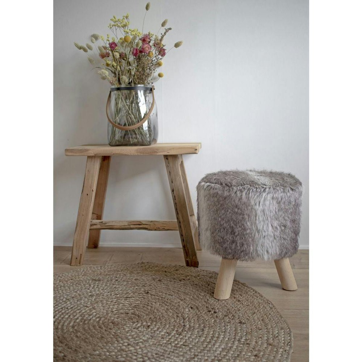 Tabouret en teck NARA bois naturel, PIER IMPORT