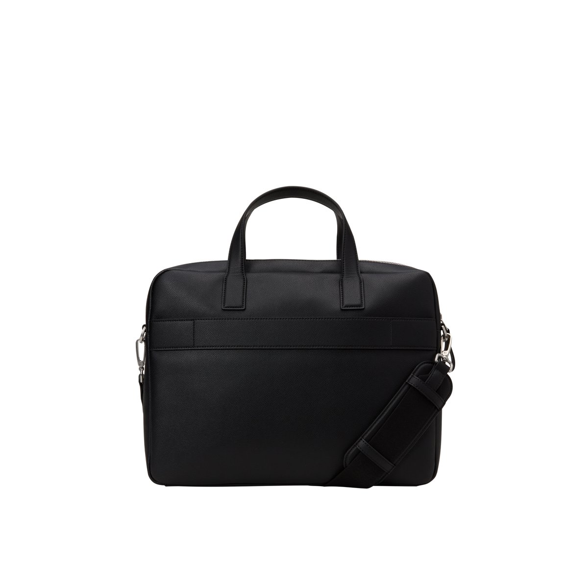 Sac d'affaires fabriqué à partir d'un substitut de cuir en polyester recyclé noir, MARC O'POLO