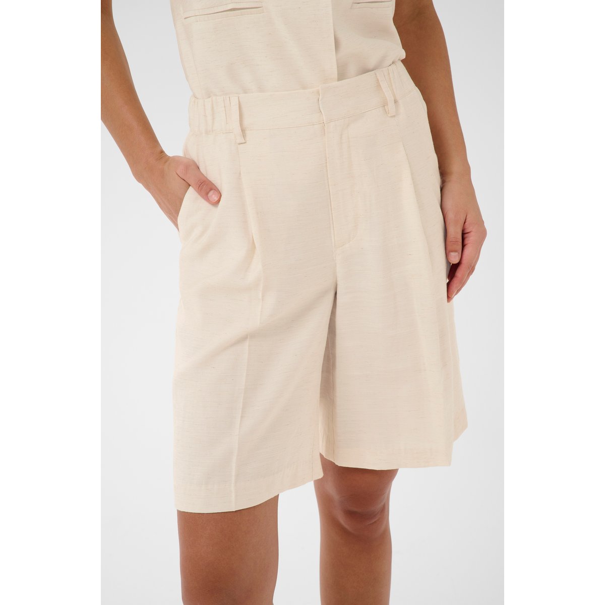 Short de costume beige feather gray melange, KAFFE