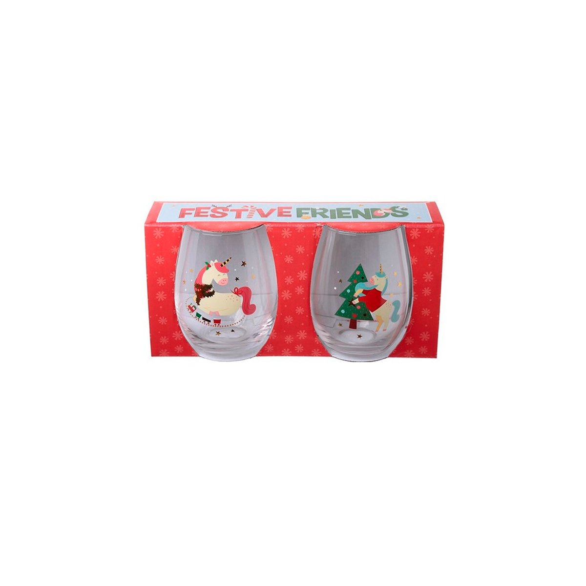 Set de 2 grands verres licorne – 570 ml transparent, EDEN