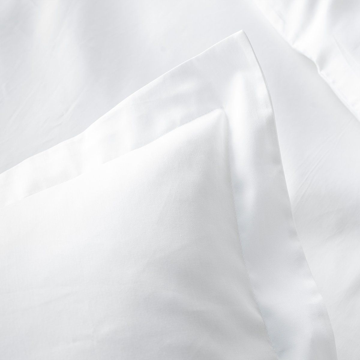 Taie d'oreiller satin de coton 120 fils - 300 tc MARSEILLE blanc, COTTON & CO