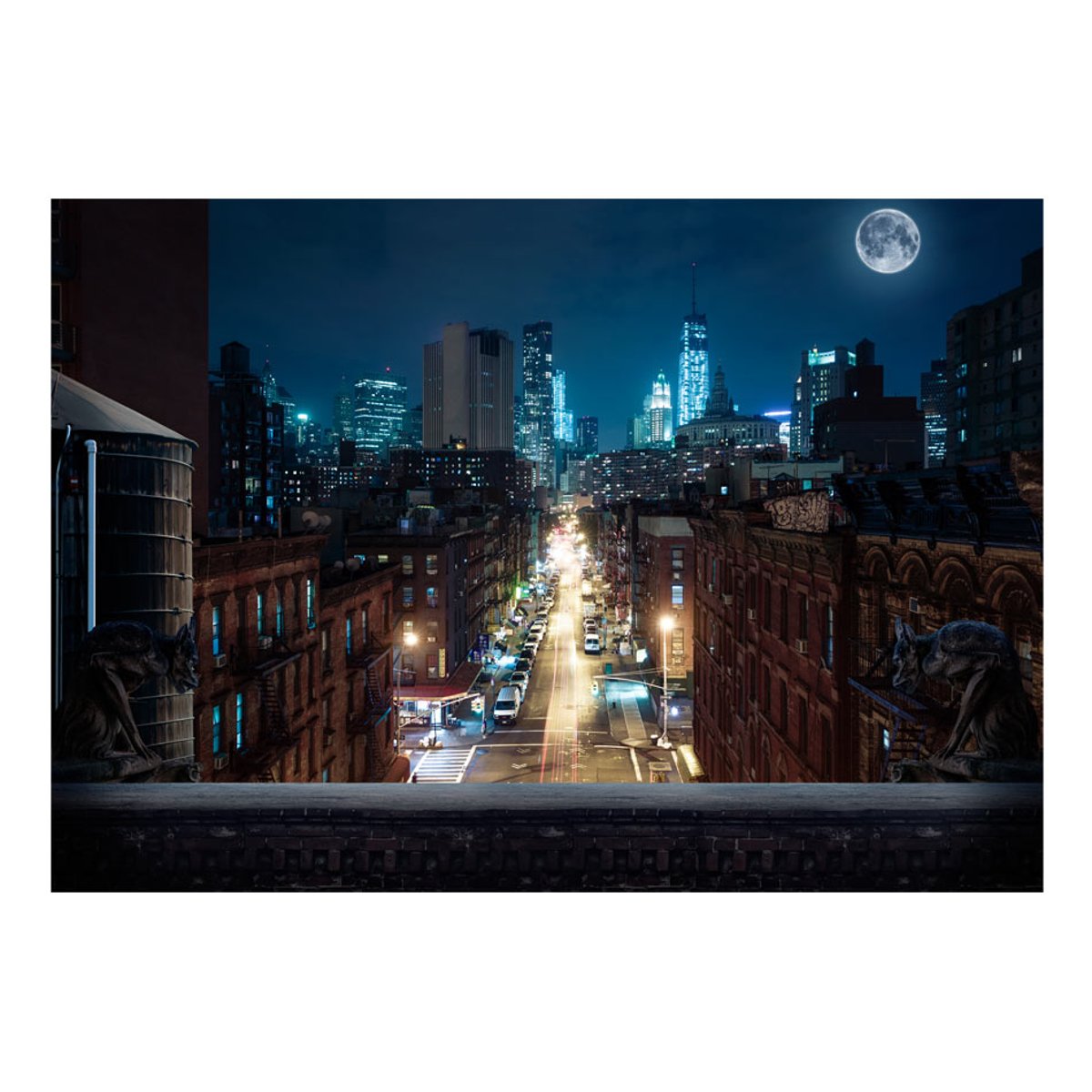 Papier peint intissé panoramique Ville et Architecture Sleepy New York noir, EDEN