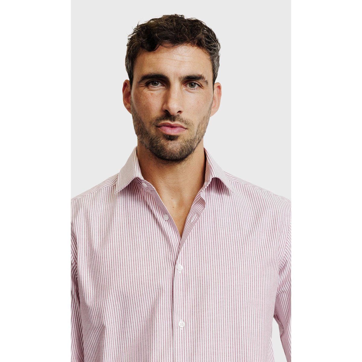 Chemise Regular fit à rayures en Oxford brique brique, ACROSS