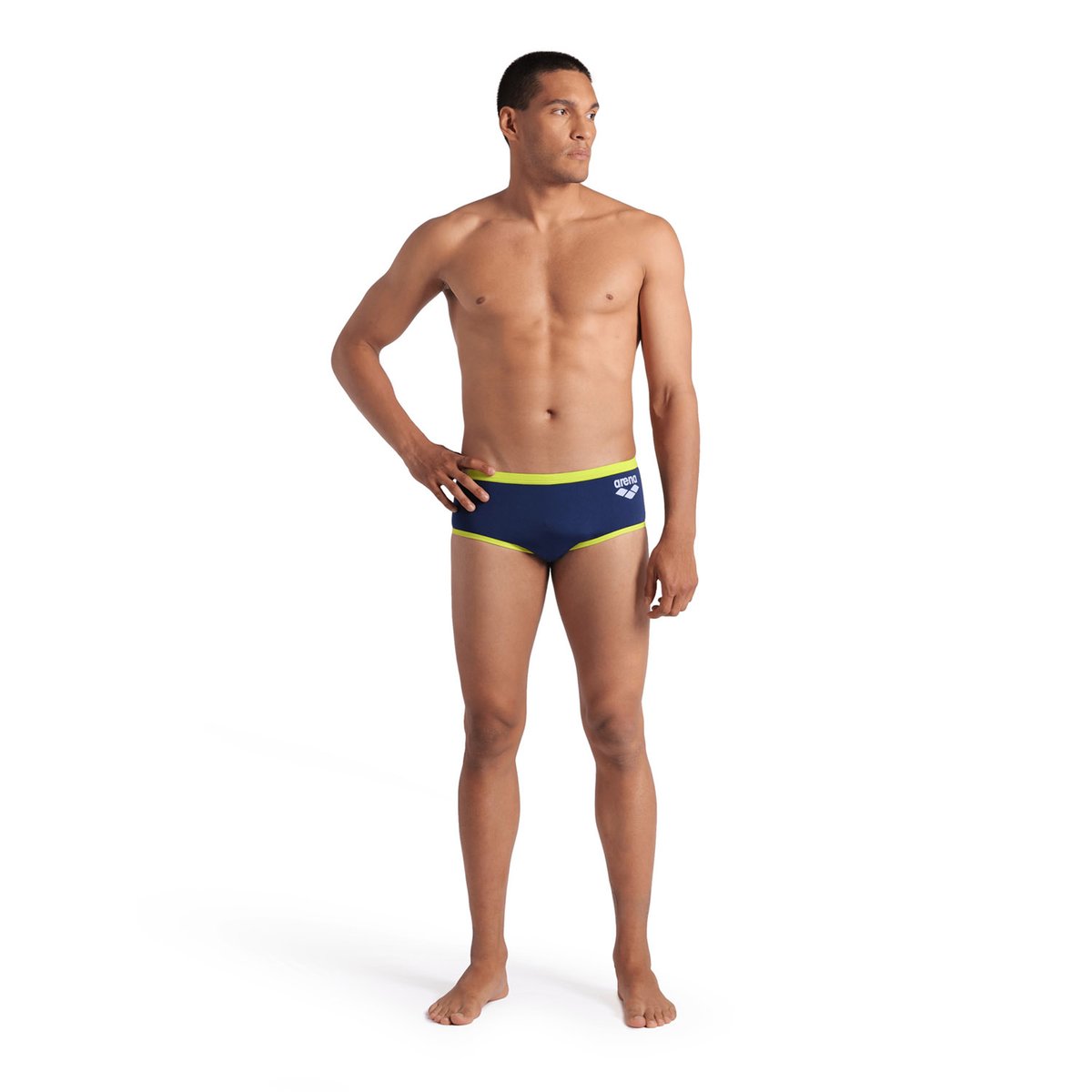 Short de bain taille basse arena One Big Logo pour homme navy-soft green, ARENA