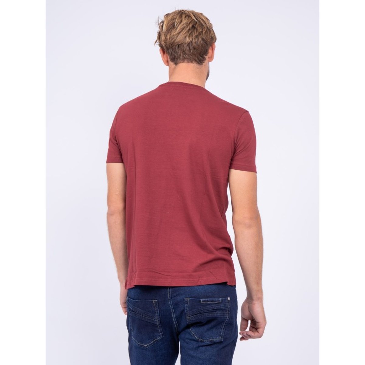 T-shirt Col Rond Pur Coton Jatman bordeaux, RITCHIE