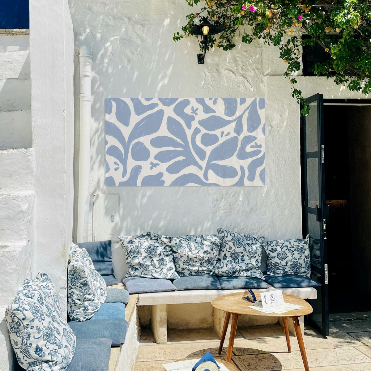 Tableau extérieur fauve, 150x90 cm bleu, ACTE DECO