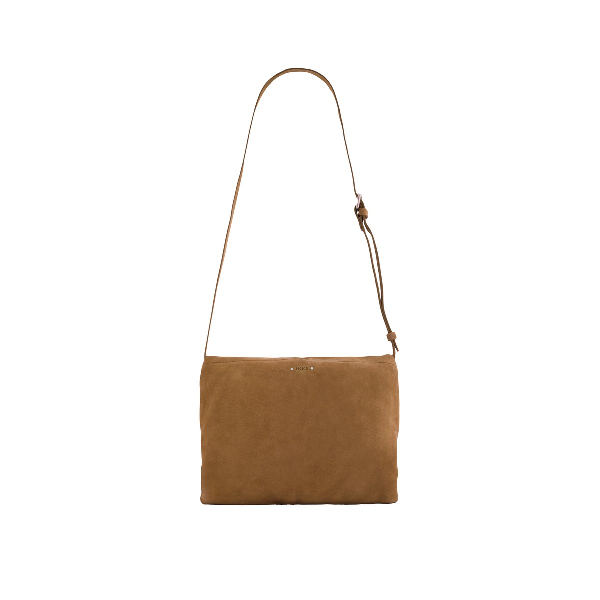 Sac besace cuir velours MESSENGER camel, IKKS
