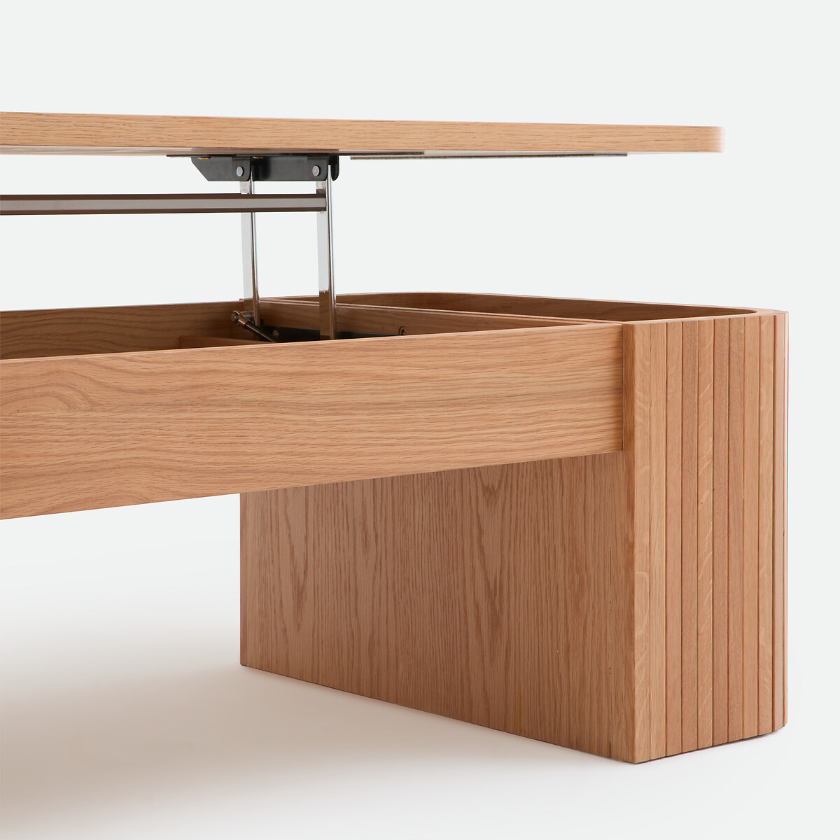 Table basse, avec plateau relevable et rangements cachés, plaqué chêne, LATTI chêne, LA REDOUTE INTERIEURS