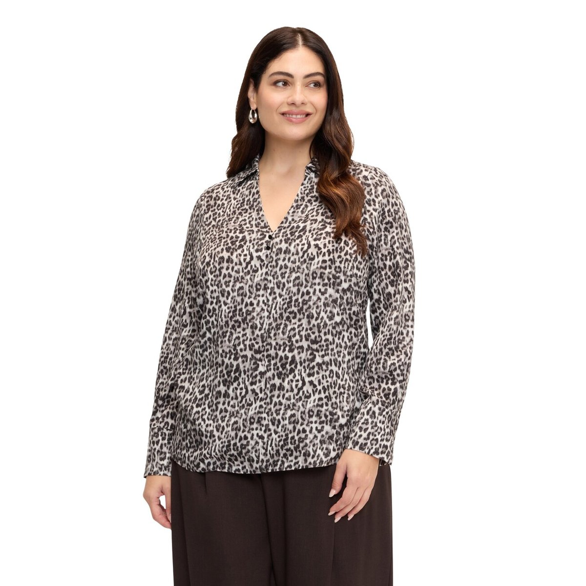 Blouse à imprimé animalier gris, FIORELLA RUBINO