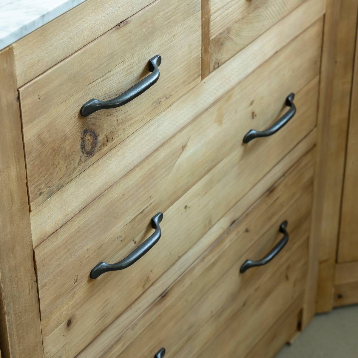 Meuble bas de cuisine en bois recyclé EPURE bois clair, MADE IN MEUBLES