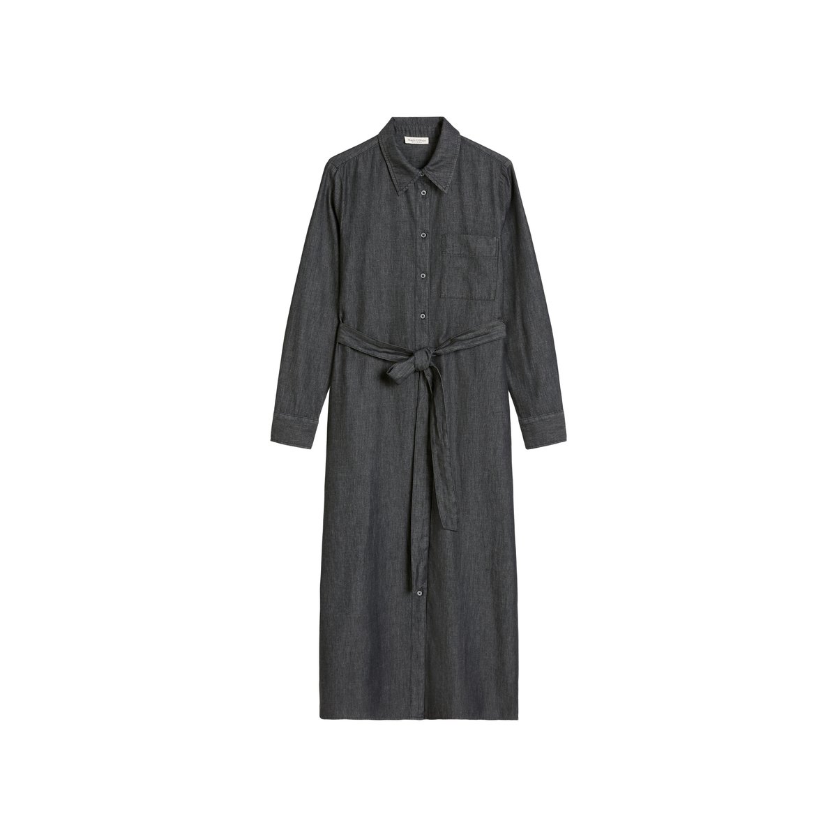 Robe chemisier regular en coton chambray bleu foncé, MARC O'POLO
