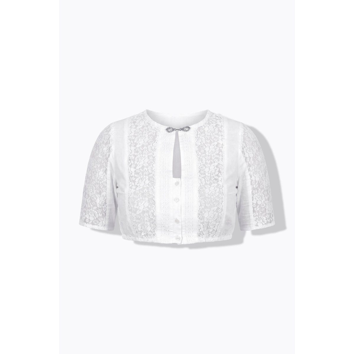 Chemisier traditionnel Dirndl en dentelle blanc neige, ULLA POPKEN