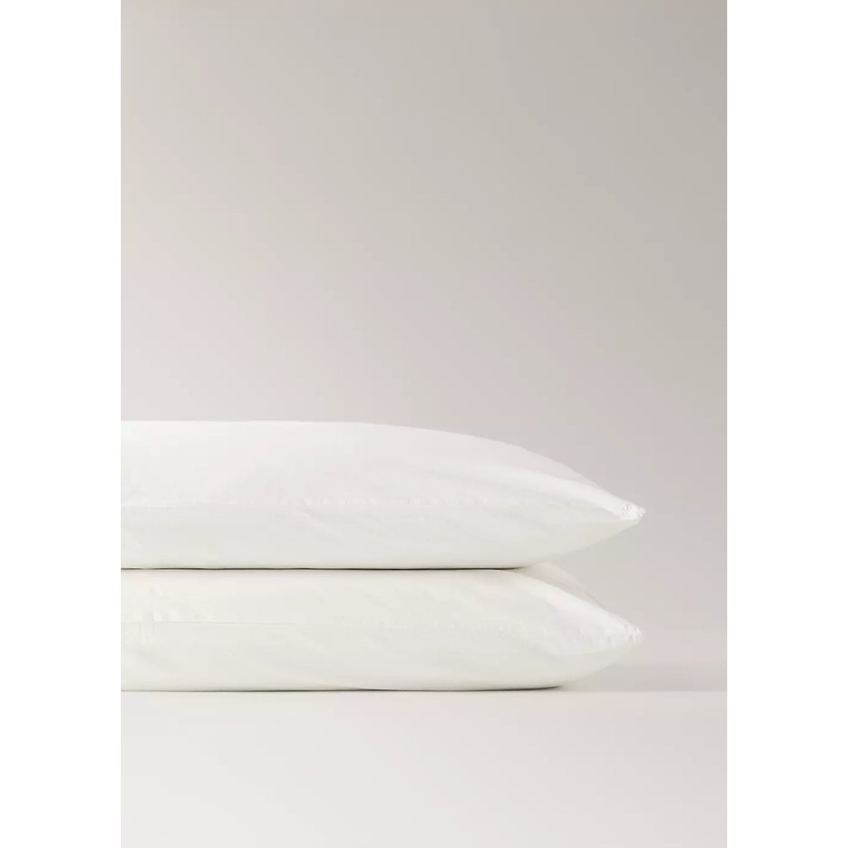 Deux taies d'oreiller coton lavé volant en gaze effiloché 50x75 cm écru, MANGO HOME