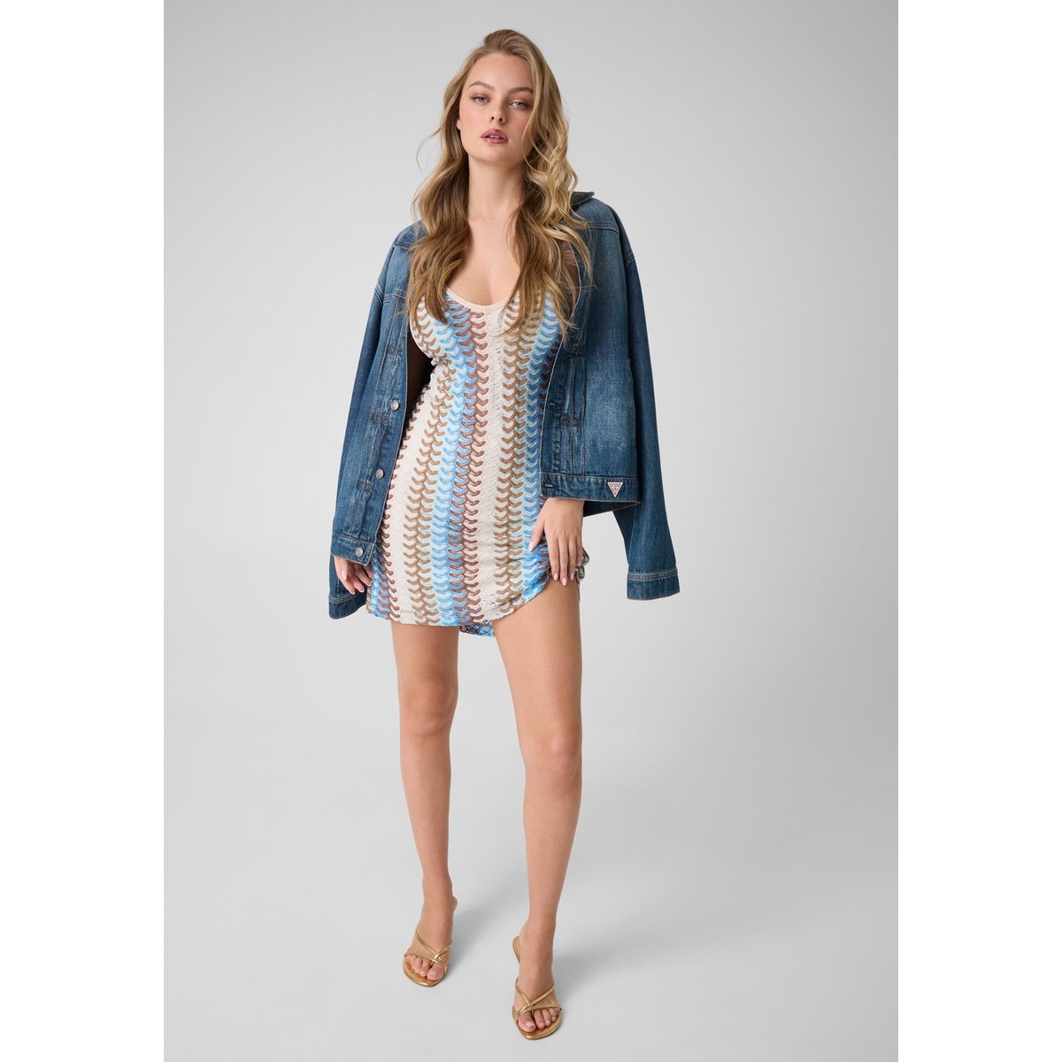 Mini Tricoté Dress blau multi, GUESS