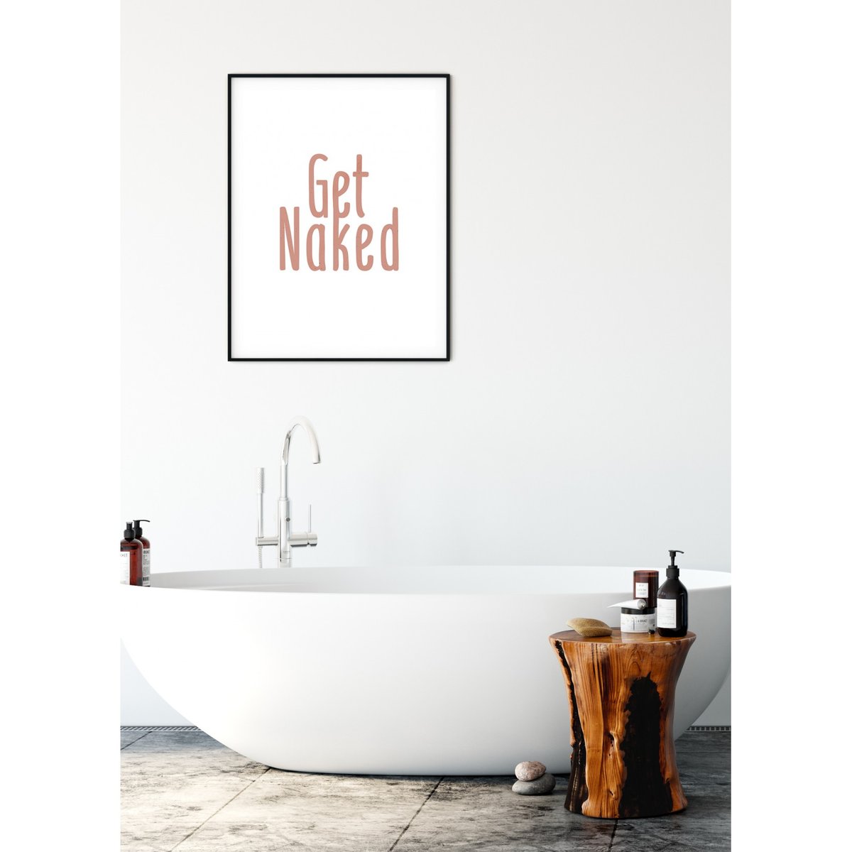 Affiche Get Naked blanc, L'AFFICHERIE