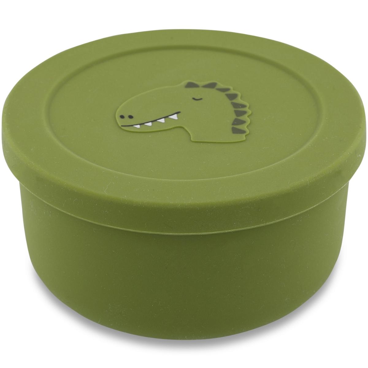 Boîte à goûter en silicone Mr. Dino vert, blanc, noir, TRIXIE