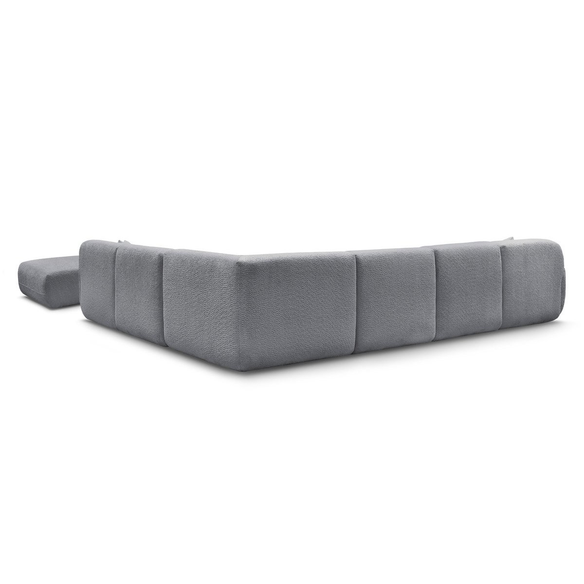Canapé modulable 6 places en tissu chenille, ANDA gris, BOBOCHIC