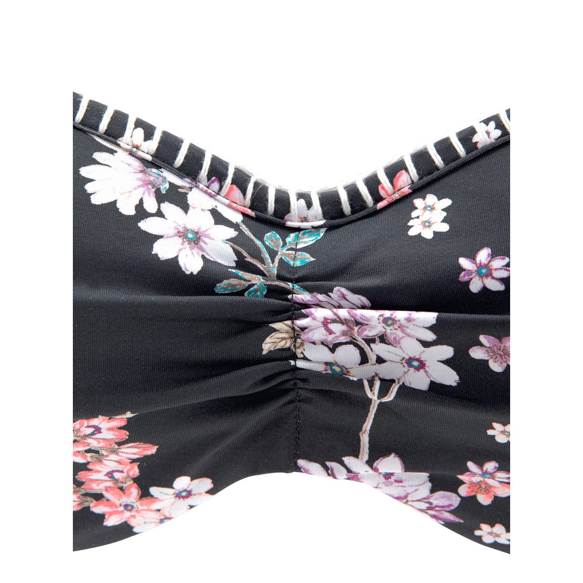Haut maillot de bain bandeau armaturé Ditsy noir, LASCANA