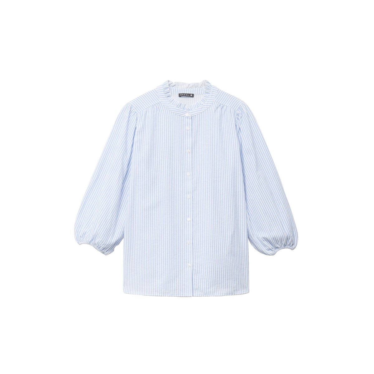 Chemise col montant manches 3/4 bleu, BREAL