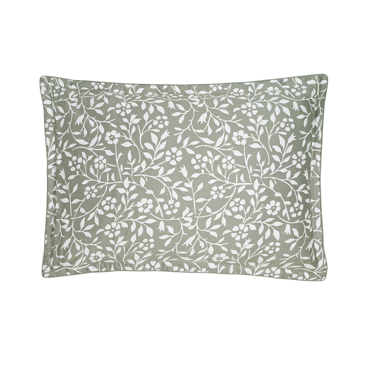 Lot de 2 taies d'oreiller en satin de coton 120 fils ELOQUENCE sauge, SENSEI MAISON