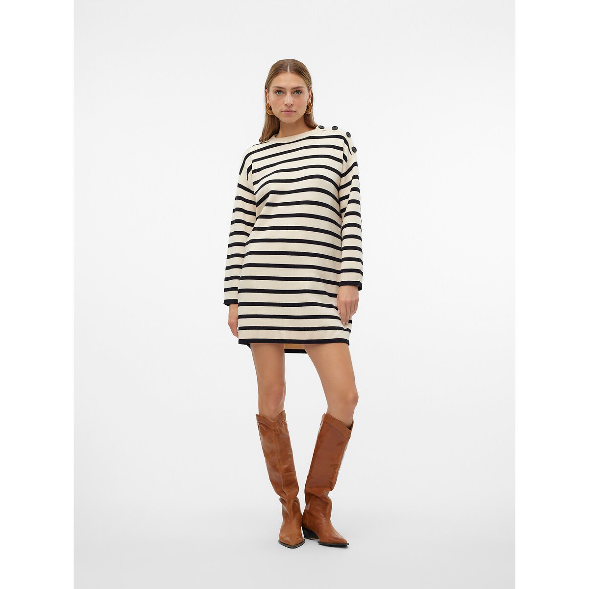 Breton Striped Mini Dress 90006874, VERO MODA