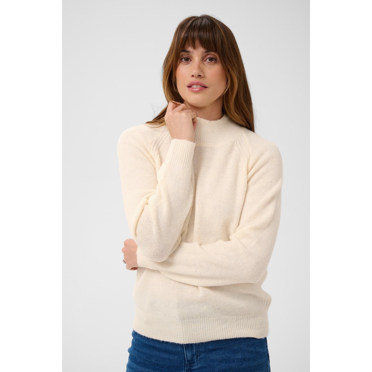 Pullover tricoté blanc chalk cc., KAFFE