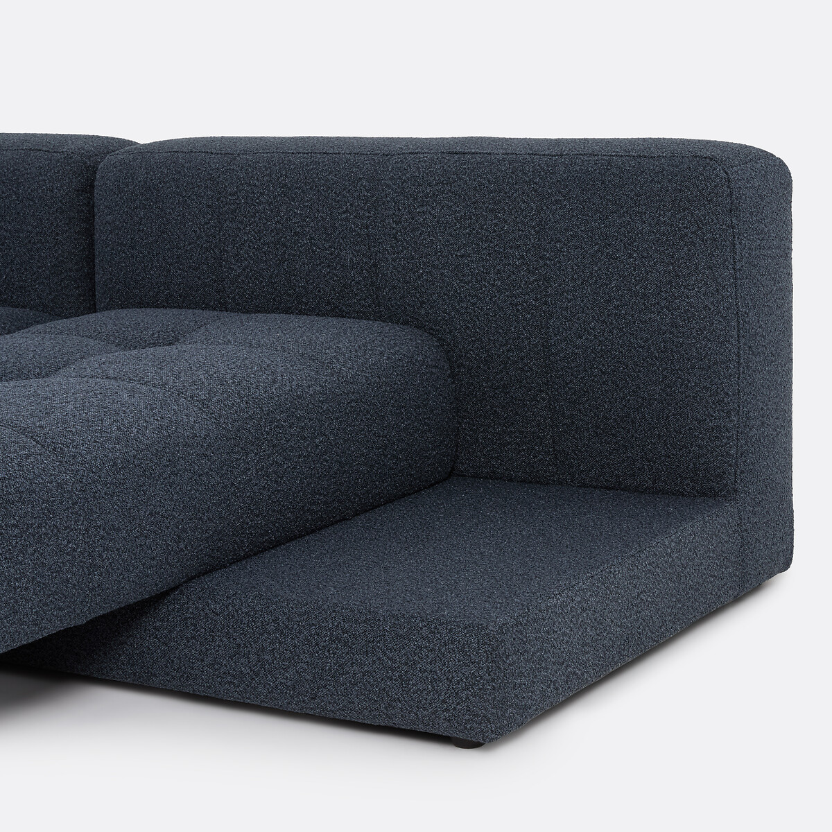 Banquette assise pivotante, droit, modulable, en bouclette fine, FANO bleu, LA REDOUTE INTERIEURS
