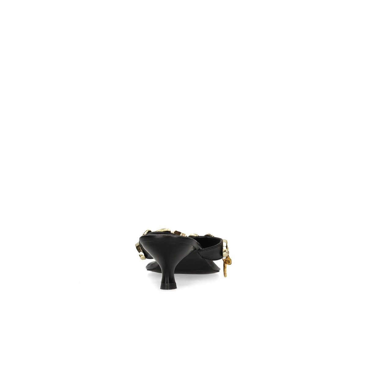 Mules à talon en cuir noir, SACHA