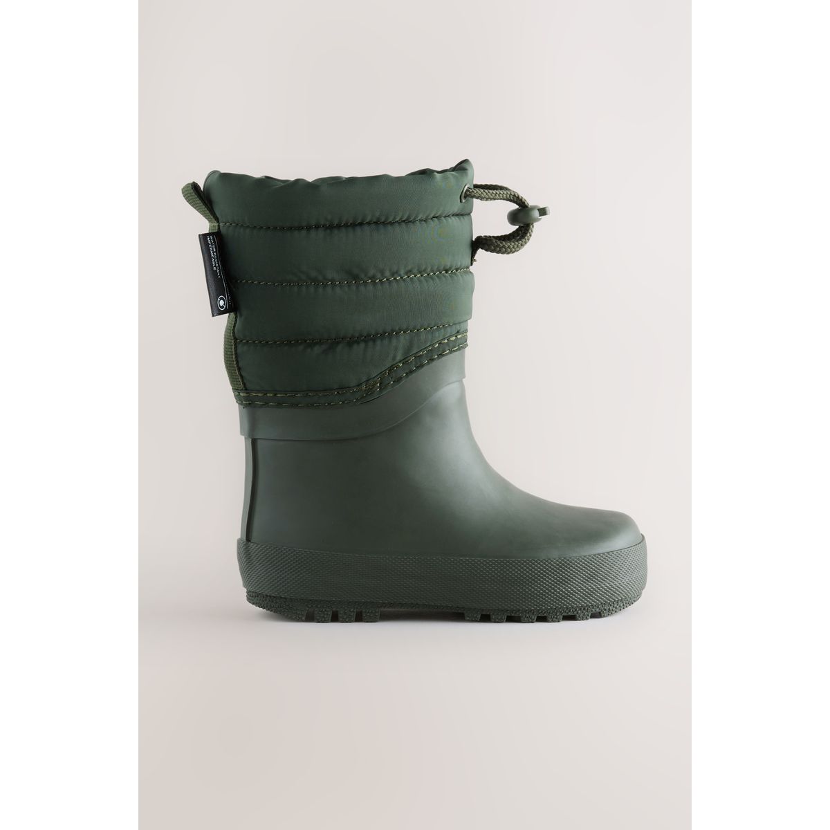 Bottes en caoutchouc à col matelassé vert kaki, NEXT