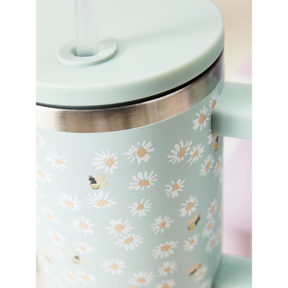 Gourde acier inoxydable 1,2 l abeilles/fleurs vert sauge, NEXT