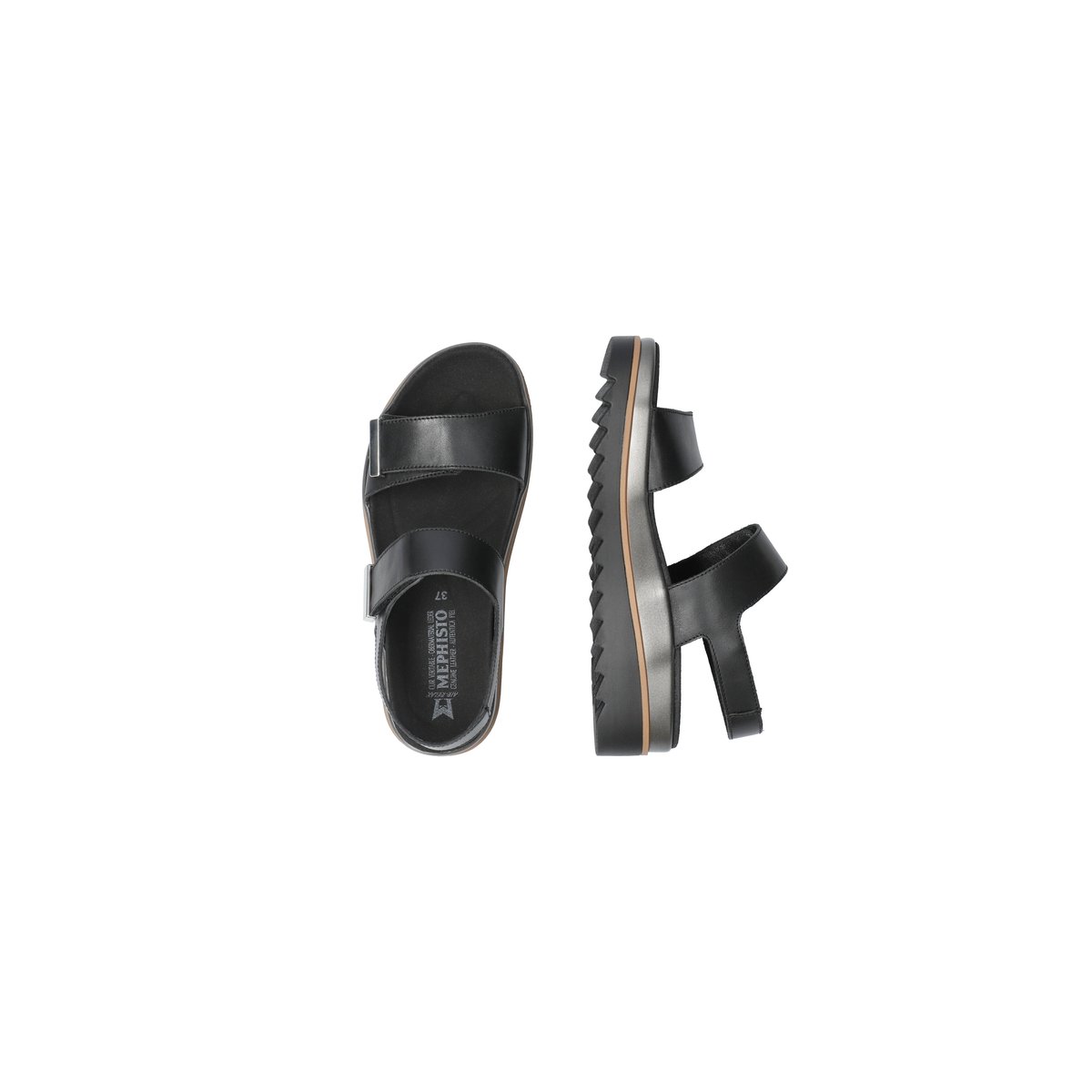 Sandales en cuir DOMINICA noir 5134, MEPHISTO