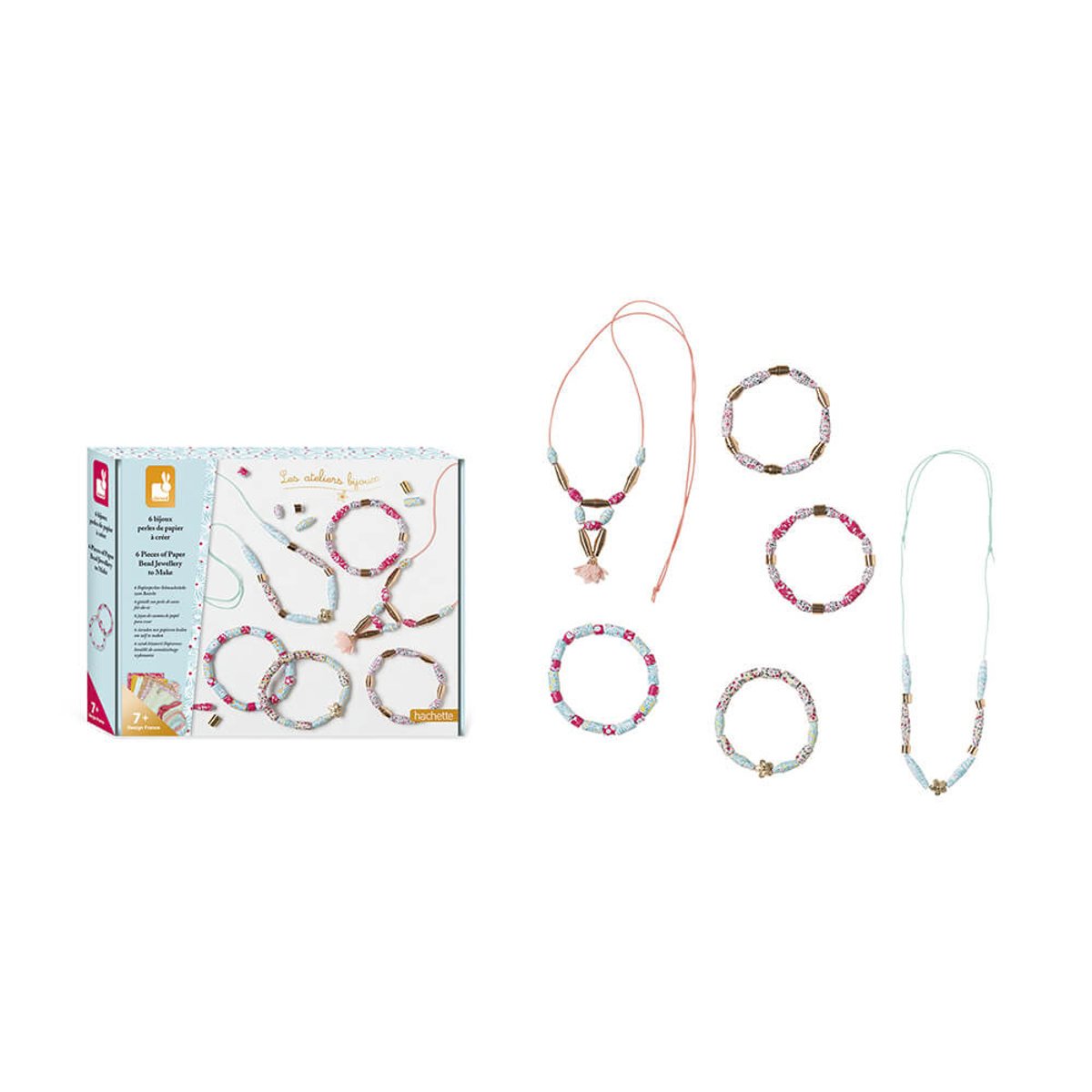 Kit Créatif - 6 Bijoux Perles De Papier À Créer rose, JANOD