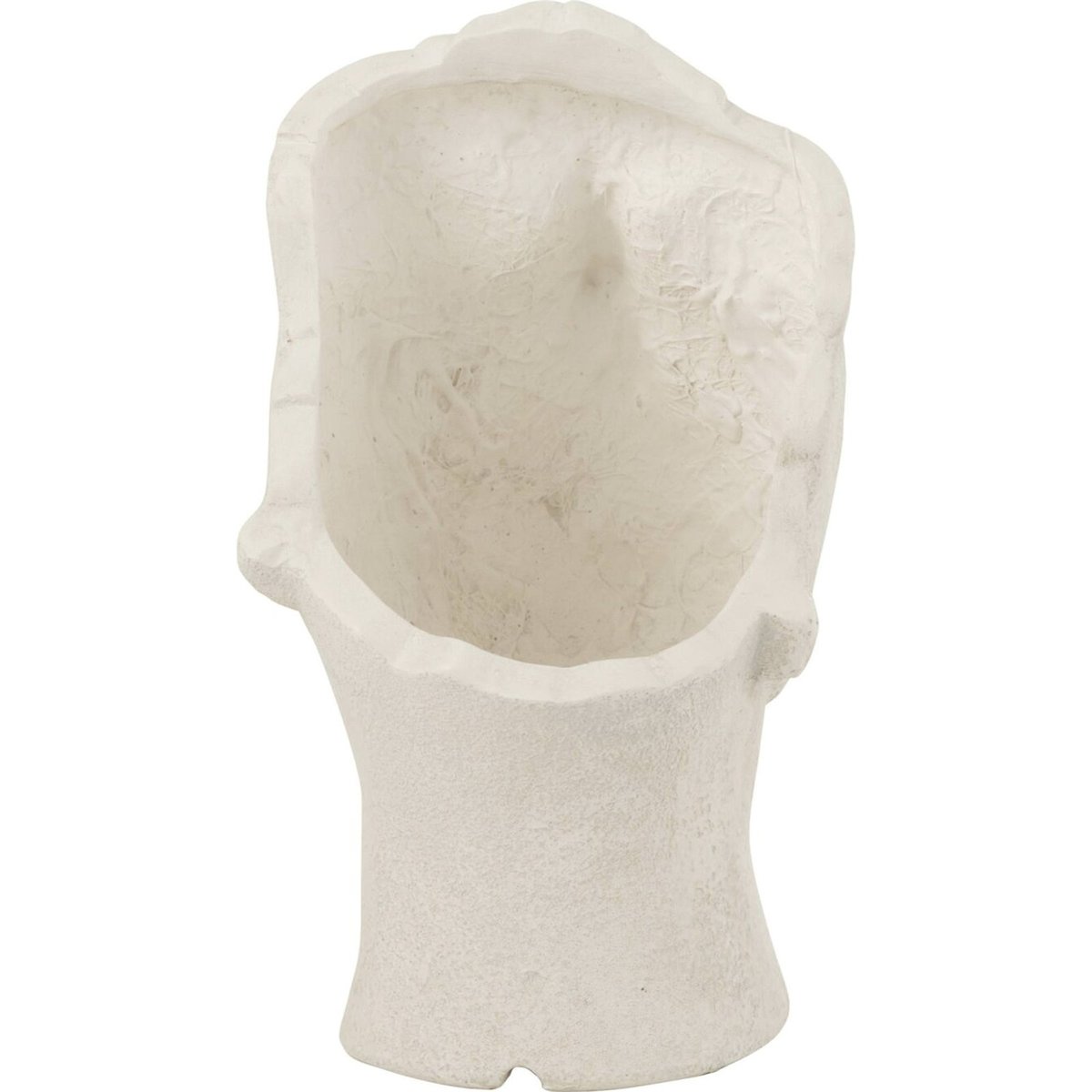 Cache-pot visage en poterie blanc, RECOLLECTION