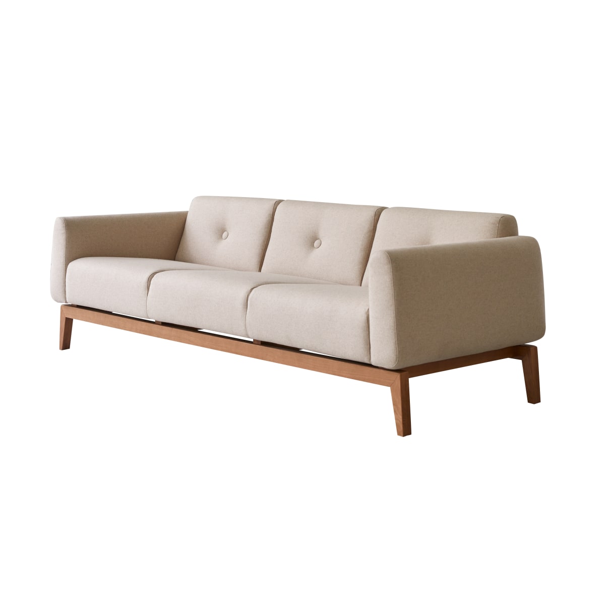 Canapé droit en Tissu, BJORN beige, TIKAMOON