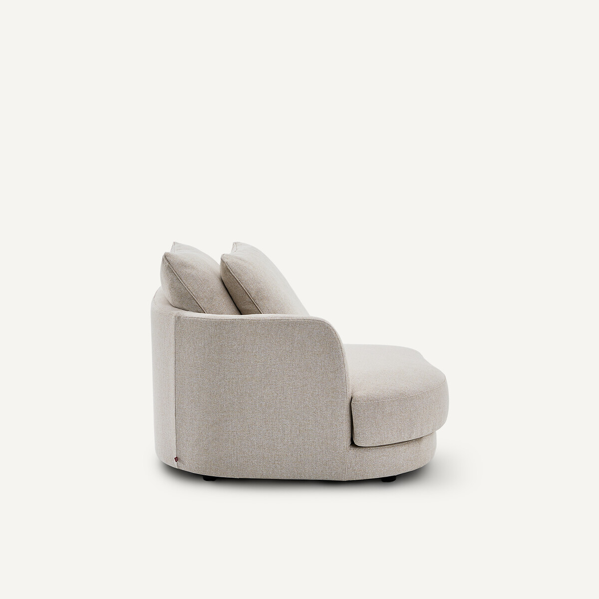 Demi-canapé gauche, arrondi, modulable en tweedé, TIBERIO ivoire, AM.PM