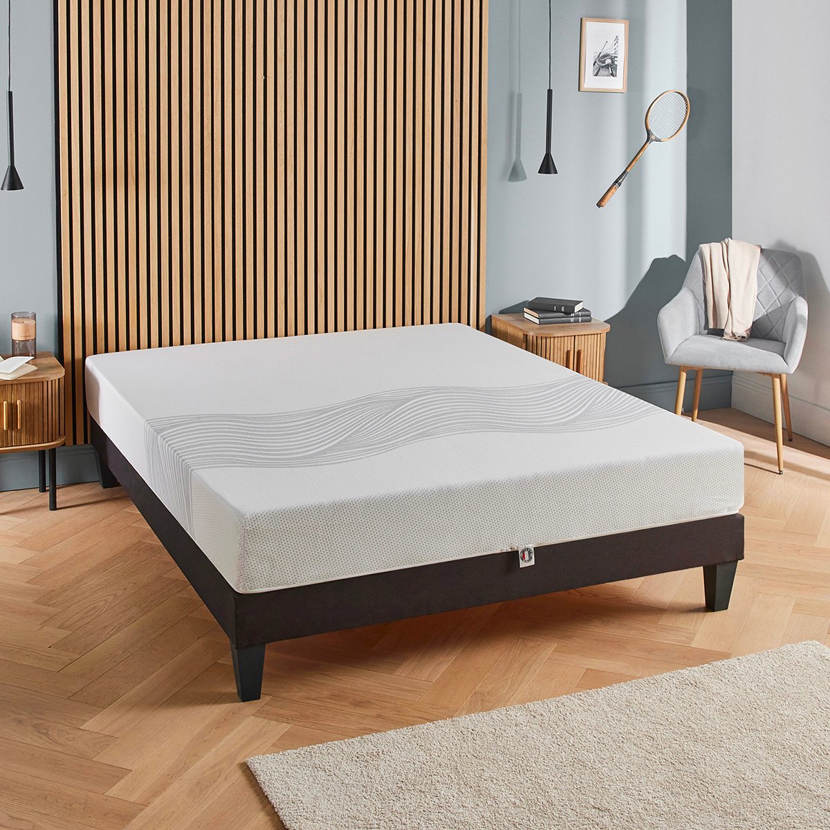 Matelas Mousse Sensitive 140x200 cm Accueil Mémoire de forme blanc, OLYMPE LITERIE