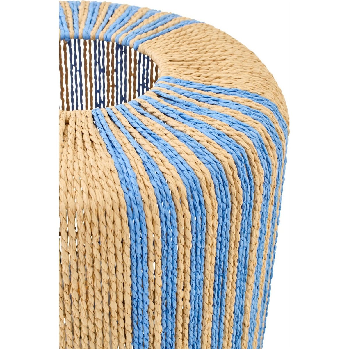 Lampe de table cylindrique en corde bleu et naturel, RECOLLECTION