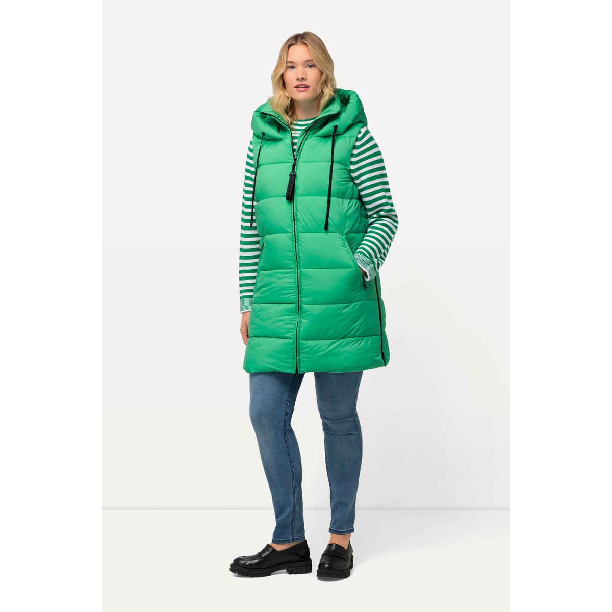 Long gilet matelassé HYPRAR vert émeraude, ULLA POPKEN